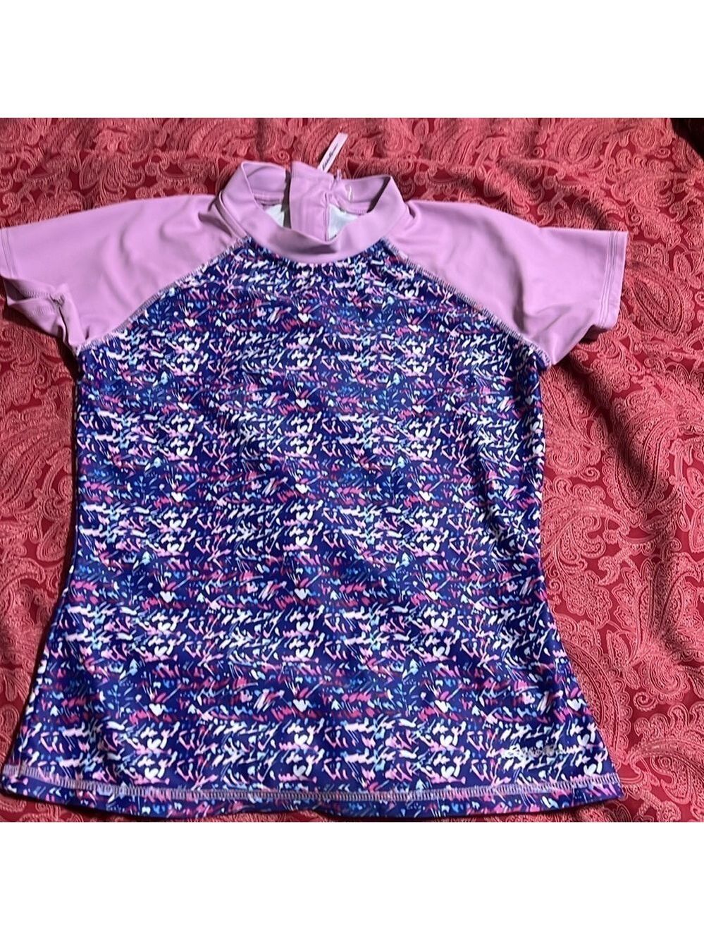 EDDIE BAUER girls rashguard top. Size 10/12. Like new. Purple and blue
